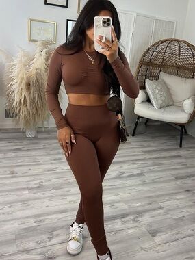 TICTOC Chocolate Brown Matching Activewear Set